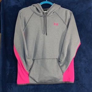 Under armor grey and pink sweatshirt